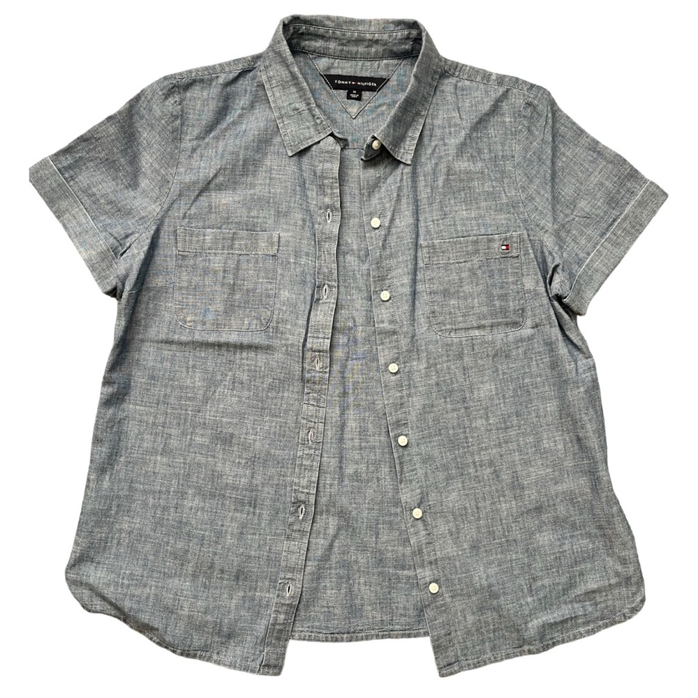 Blue/grayish women’s shirt.
